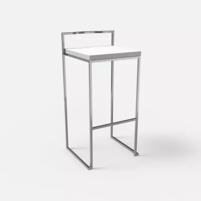 Stiletto bar stool Chrome white