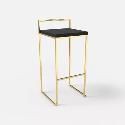 Stiletto bar stool Gold black
